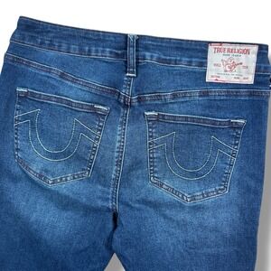 True Religion Jeans Women's 30 Blue Jennie Curvy‎ Mid Rise Super Skinny Stretch